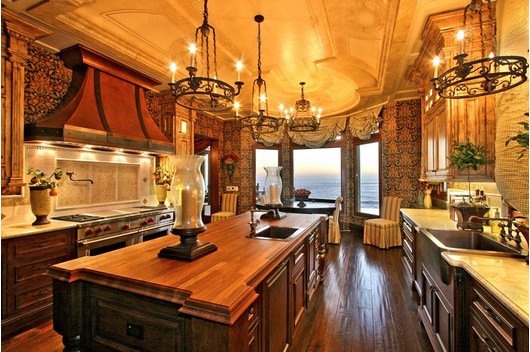 Tủ bếp gỗ sồi Mỹ cho biệt thự đẹp, đẳng cấp
