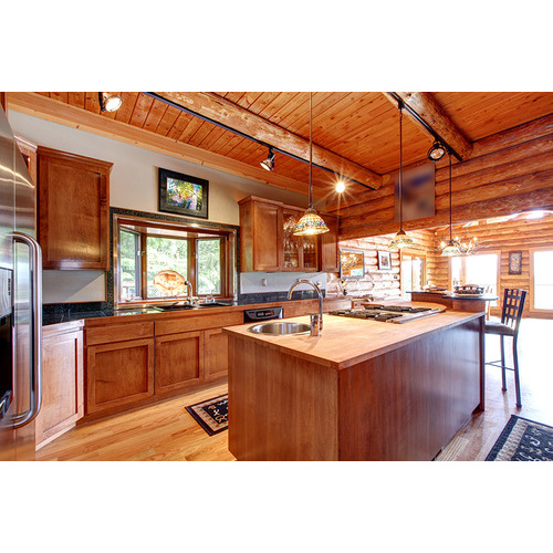 Tủ bếp gỗ sồi Mỹ cho chung cư đẹp, hiện đại